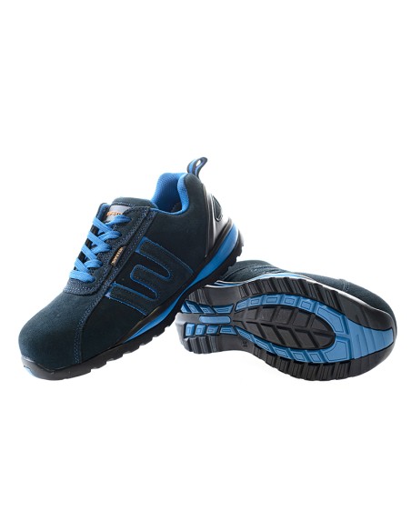 BAIO Bleu, chaussure S1P en cuir nubuck semelle EVA sans métal