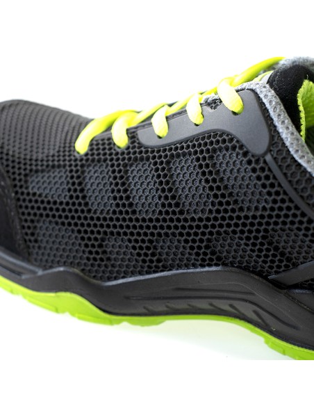 MARIO, chaussure S1P de sport noir-vert sans métal