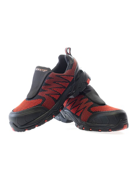 TOKIO, chaussure rouge S1P sans lacets élastique Flytex