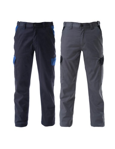 VENLO, bi-colour multi-pocket stretch trousers