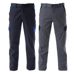 VENLO, bi-colour multi-pocket stretch trousers