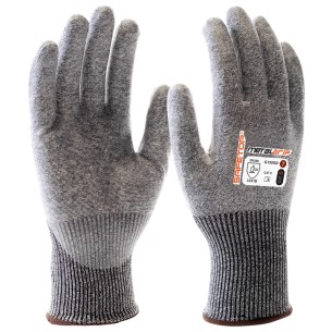 METALGRIP, flexible grey cut-resistant glove with palm coating