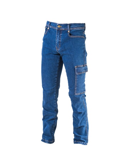 THARSIS, pantaloni blu denim cotone 100% tessuto stretch