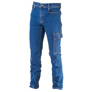 THARSIS, calças azul denim algodão 100% tecido stretch
