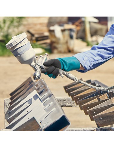 FLEXTRIL, guanto nitrile alimentare+chimico+100º rivestito