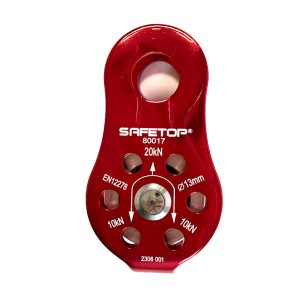 Aluminium pulley, 20 KN, for ropes maximum diameter 13 mm