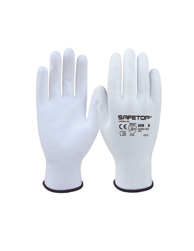 FEATHER TASK, white polyurethane synthetic glove