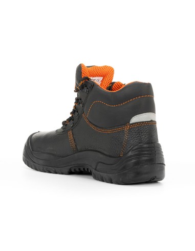 EURIO, Bota cuero negro grabado S3 SR cordones