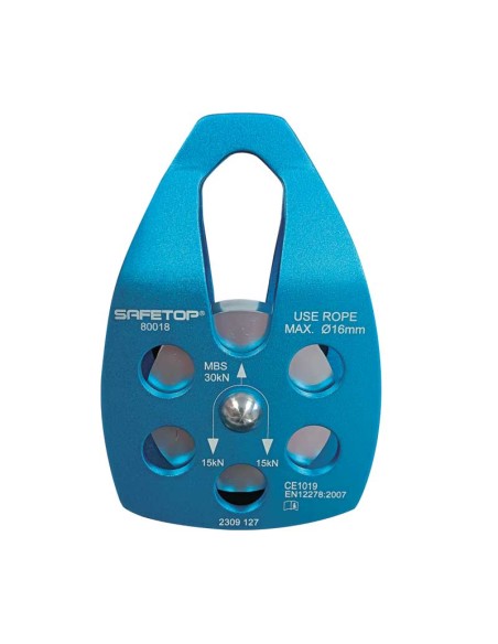 Polea semplice in alluminio per corde fino a 16 mm EN12278