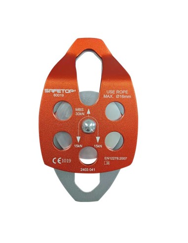 POLEA DOPPIA in alluminio per corde fino a 16 mm EN 12278