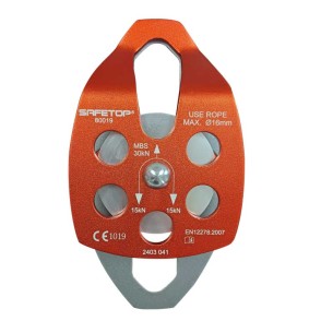 POLEA DOPPIA in alluminio per corde fino a 16 mm EN 12278