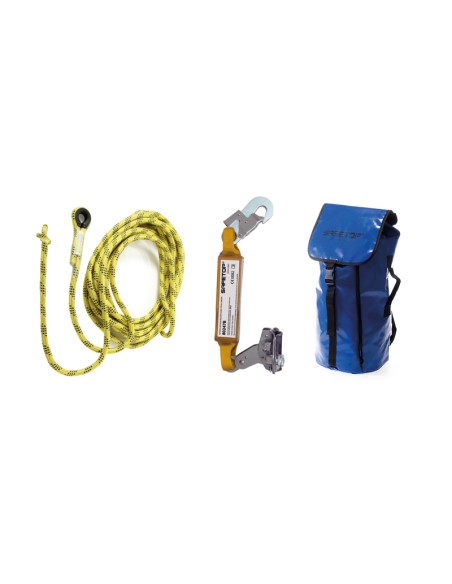 KIT LINEA VITA VERTICALE, Corda 10m 80151 + 80247B+80169