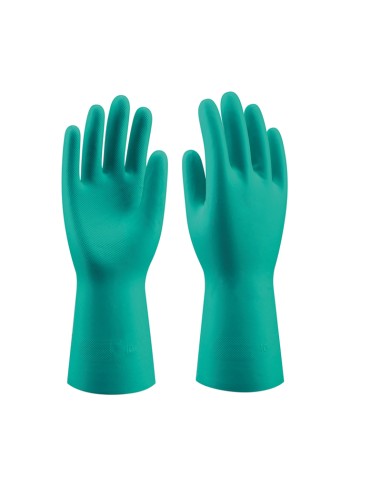 CHEMICAL GREEN, Luva Nitrilo química verde flocados L33 cm