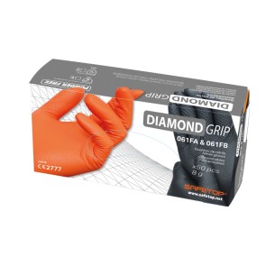 DIAMOND GRIP, Γάντια 8g διαμαντοειδή διπλής όψης πορτοκαλί Cx 50