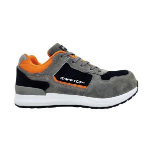 chaussure sport lacets S3S SR FO suède gris/orange