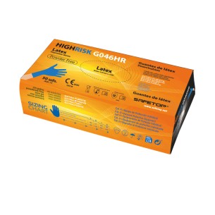 HIGH RISK, guanto chimico monouso in lattice 13 g 2