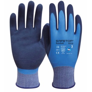RAINSOFT, waterproof latex glove 18g double-layer, porous palm