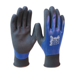 DRYLUX, Guante Nitrilo Bicapa Azul Granulado Impermeable