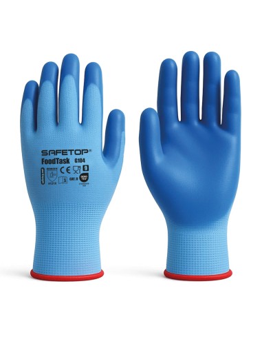 FOODTASK, כפפת מזון כחולה ניטריל מוצק