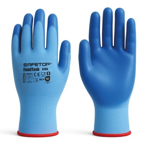 FOODTASK, gant alimentaire bleu nitrile solide