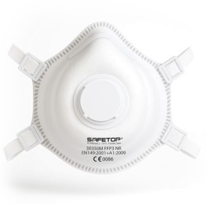 FFP3 NR EMÉ SERIES, metal-free valved moulded mask