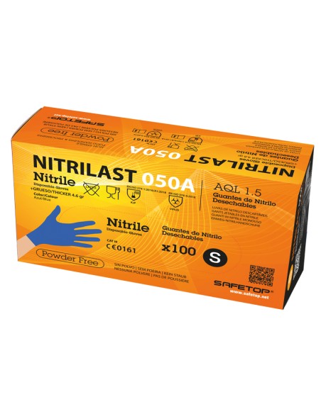 NITRILAST-Blue, gants jetables épais en nitrile bleu 4,6 g, Pack 100 unités