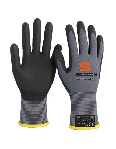 FIT-O-RIGHT, Guante 15g αντιστατικό Nylon Nitrilo Sandy λεπτό 4121A, ANSI A1 Οθόνη αφής