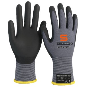 FIT-O-RIGHT, Guante 15g αντιστατικό Nylon Nitrilo Sandy λεπτό 4121A, ANSI A1 Οθόνη αφής