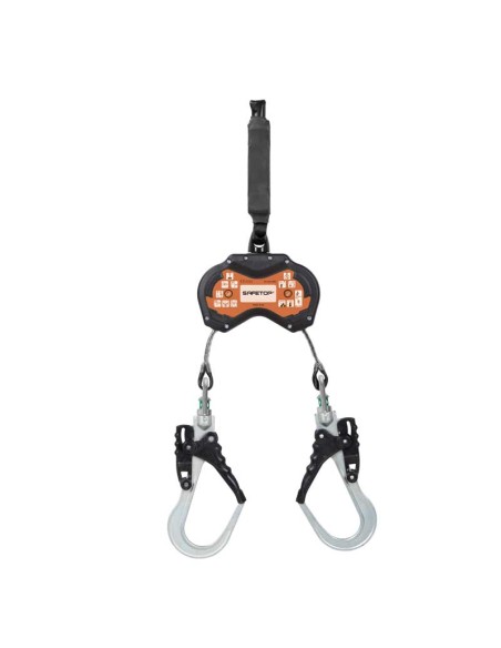 SERIE AS, Fita dupla retrátil com ganchos de 50 mm, 140 kg e fator 2