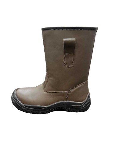 ARSENIO, Bota media caña tipo Rigger piel flor marron S3 composite