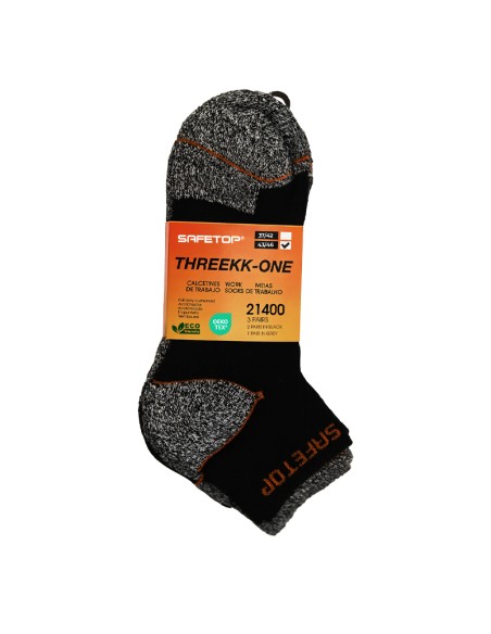 THREEKK-ONE Mix, Meias Sport pelo tornozelo preto (Pack de 3 pares)