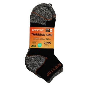 THREEKK-ONE Mix, Black Ankle Sport Socks (Pack of 3 pairs)