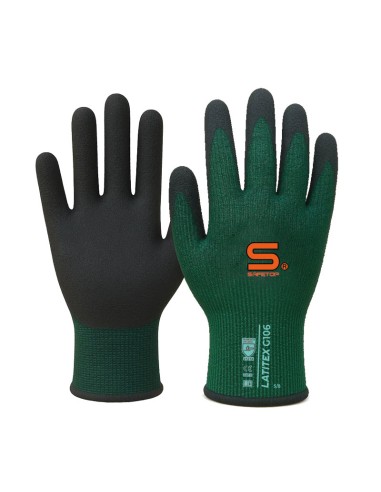 LATITEX, Gant support Spandex vert, Latex micro-crinkle, dos aéré