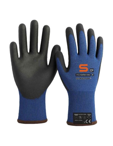 POLYSAFED, Guante Anti-Corte nivel D color Negro 3X43D base fibras técnicas, ANSI A4