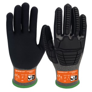 SANDIMPACT, luva anti-impacto, anti-corte A2-B, suporte HPPE Nylon, Nitrilo Sandy, Touchscreen