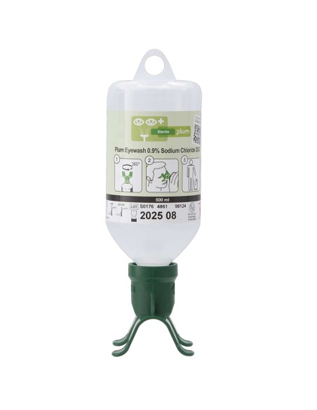 BOTELHA 500 ml PLUM-DUO, solução estéril de lavagem ocular