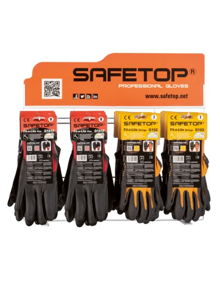 PRÉSENTOIR DE GANTS SAFETOP, de table pour 4 modèles