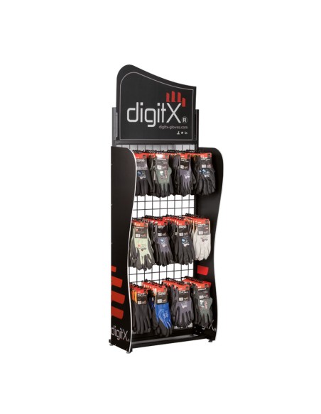 EXPOSITOR DE LUVAS DIGITX, de chão 12 ganchos 1600x600x300