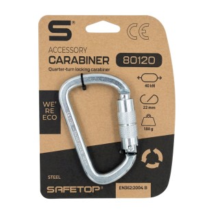 SCREW Lock CARABINER, 1/4 turn steel 22 mm opening 2
