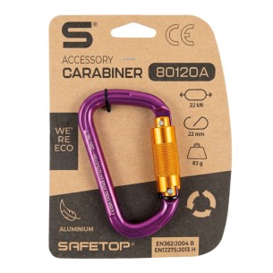 3/4 turn carabiner, made of extra-light aluminium with a 22 mm gate opening 2