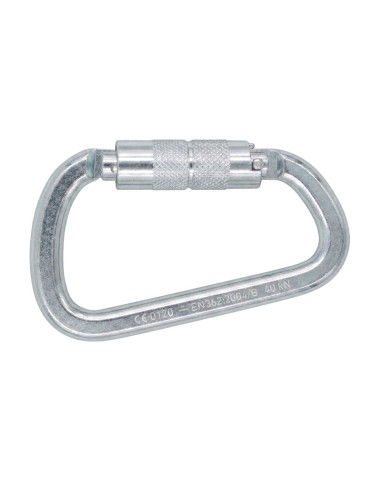 SCREW Lock CARABINER, 1/4 turn steel 22 mm opening