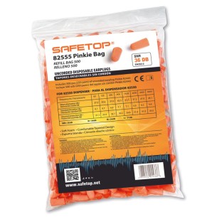 PACK 500 pares de tapones Pinkie 37 dB para dispensador de cartón desechable.