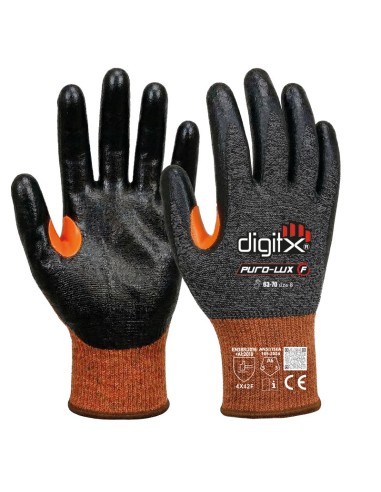 PUROLUX-F, gant 18G Coupe F, paume en Polyuréthane, renfort