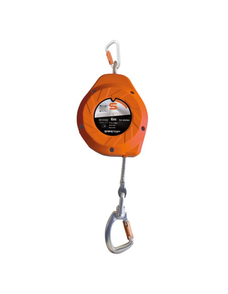 DYNEEPACK, Dispositivo Retrattile 6m nastro Dyneema, 140Kg, uso verticale, con moschettoni