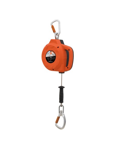 MASTEROLL, Dispositivo Retrattile cavo 20m, Verticale, 140Kg, moschettoni