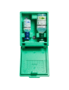 ARMARIO pared verde con botellas lavaojos 200 ml 4.9% y 500 ml 0.9%