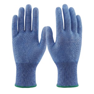 FINDTEX, Guante Anticorte Nivel-F, ANSI A6, azul, alimentario, Puño largo, Touchscreen, Lavable