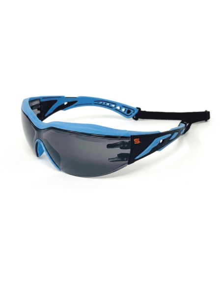 PRISTINA-N Smoked, Gafa PC Ahumado FTKN montura bi-Componente, Azul/negro Metal-free, con banda ancha