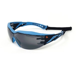 PRISTINA-N Smoked, Gafa PC Ahumado FTKN montura bi-Componente, Azul/negro Metal-free, con banda ancha
