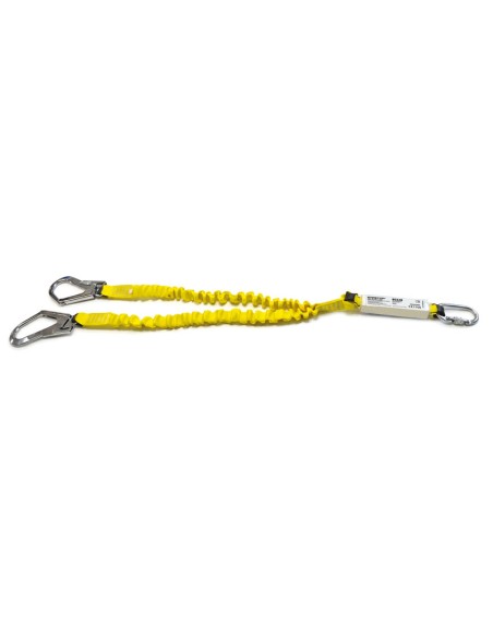 DOUBLE ELASTIC LANYARD 1.78 m, with energy absorber and carabiners